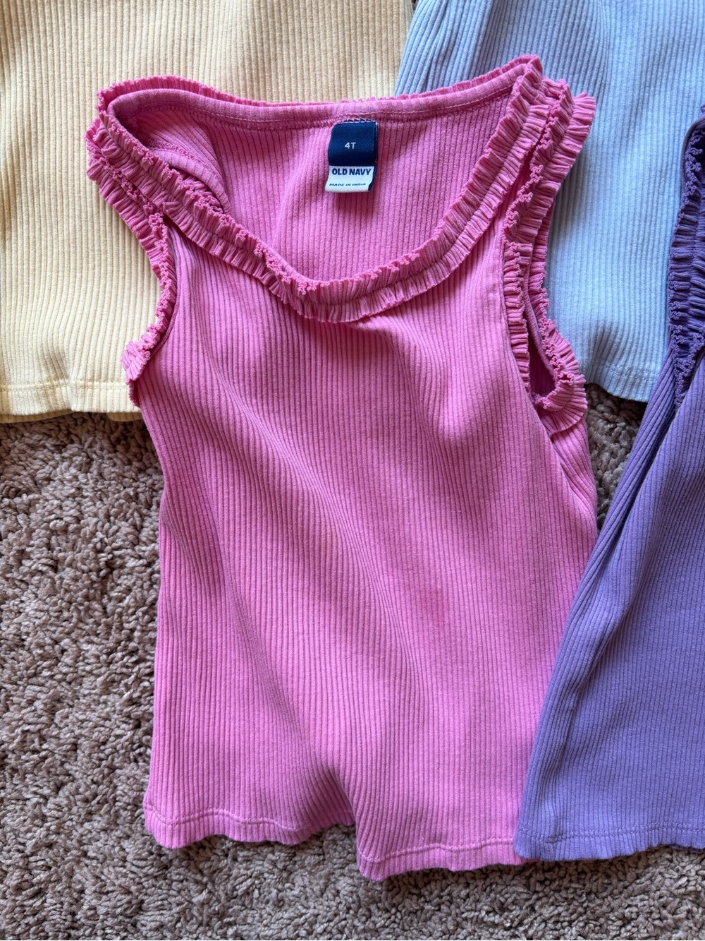 Old Navy Ribbed Ruffle Tank Top Bundle: 4T - Picture 6 of 8